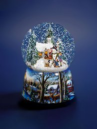 Julesnekugle “Vinterferie” – musikalsk snekugle i glas, dekoration og julegave