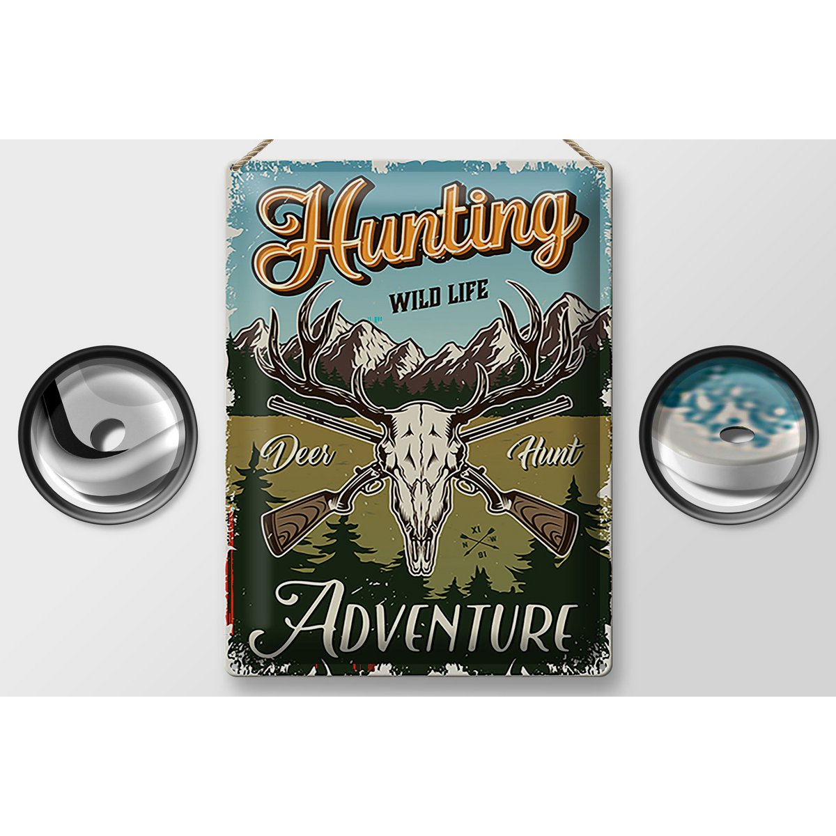 Tin sign hunting 30x40cm Hunting wild life adventure