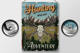 Tin sign hunting 30x40cm Hunting wild life adventure