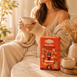 Joie Harmonie Bio-Kräutertee – beruhigender natürlicher Aufguss – warmer und köstlicher koffeinfreier Aufguss mit Kakao, Orange