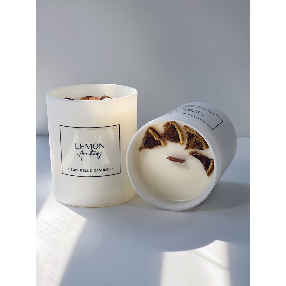 Lemon aromatherapy candle