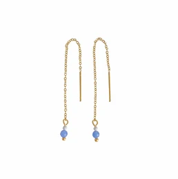 Threader Oorbellen Howliet & Blauwe Aventurijn - Goud