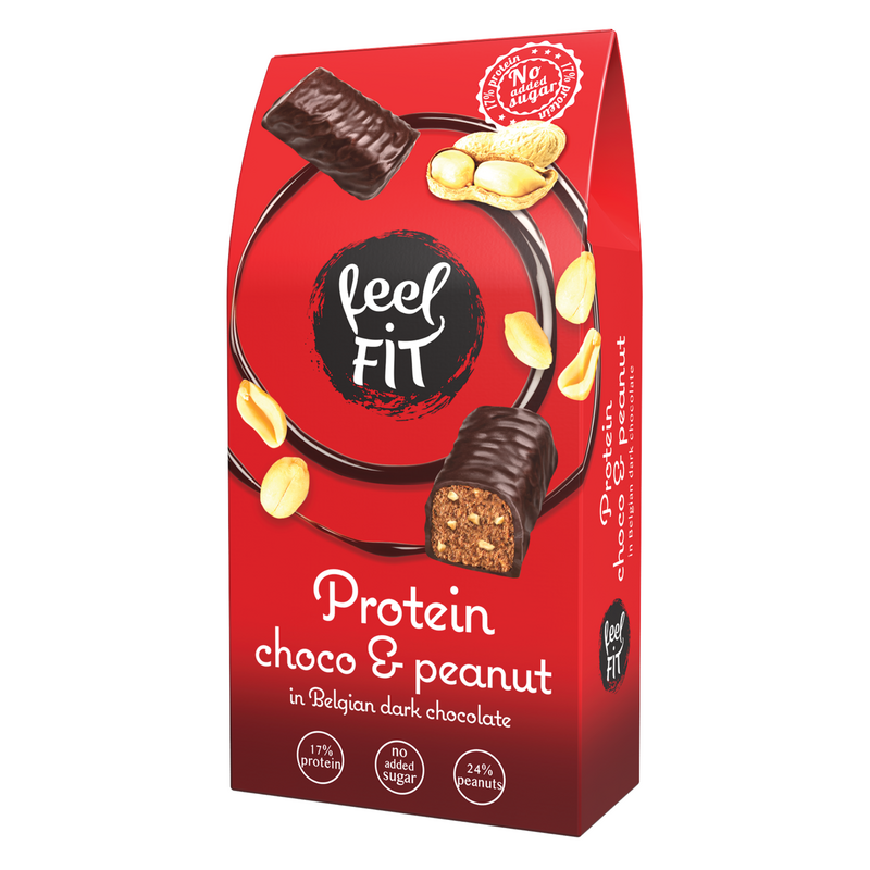 Feel FIT Choco & Peanut Chocolates, 17 % Protein, ohne Zuckerzusatz 83 g