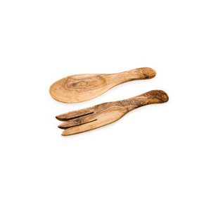 Olive wood shorty salad server 23cm