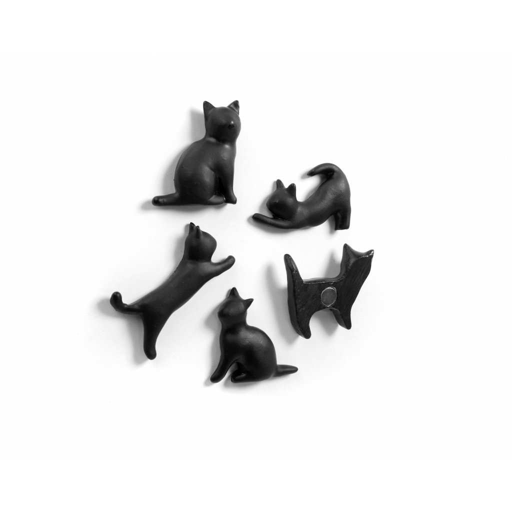 Trendform -Magnete miau - Set von 5 - Schwarz