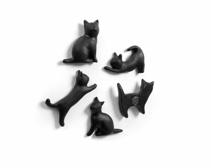 Trendform -Magnete miau - Set von 5 - Schwarz