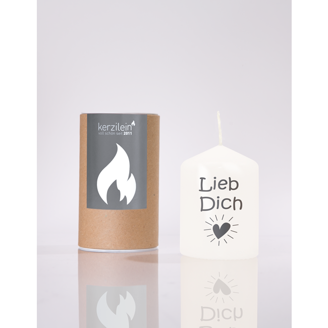 Flame, white/anthracite "LOVE YOU"