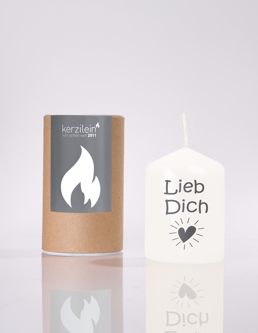 Flame, white/anthracite "LOVE YOU"
