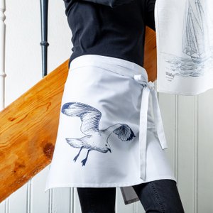 Apron white with seagull