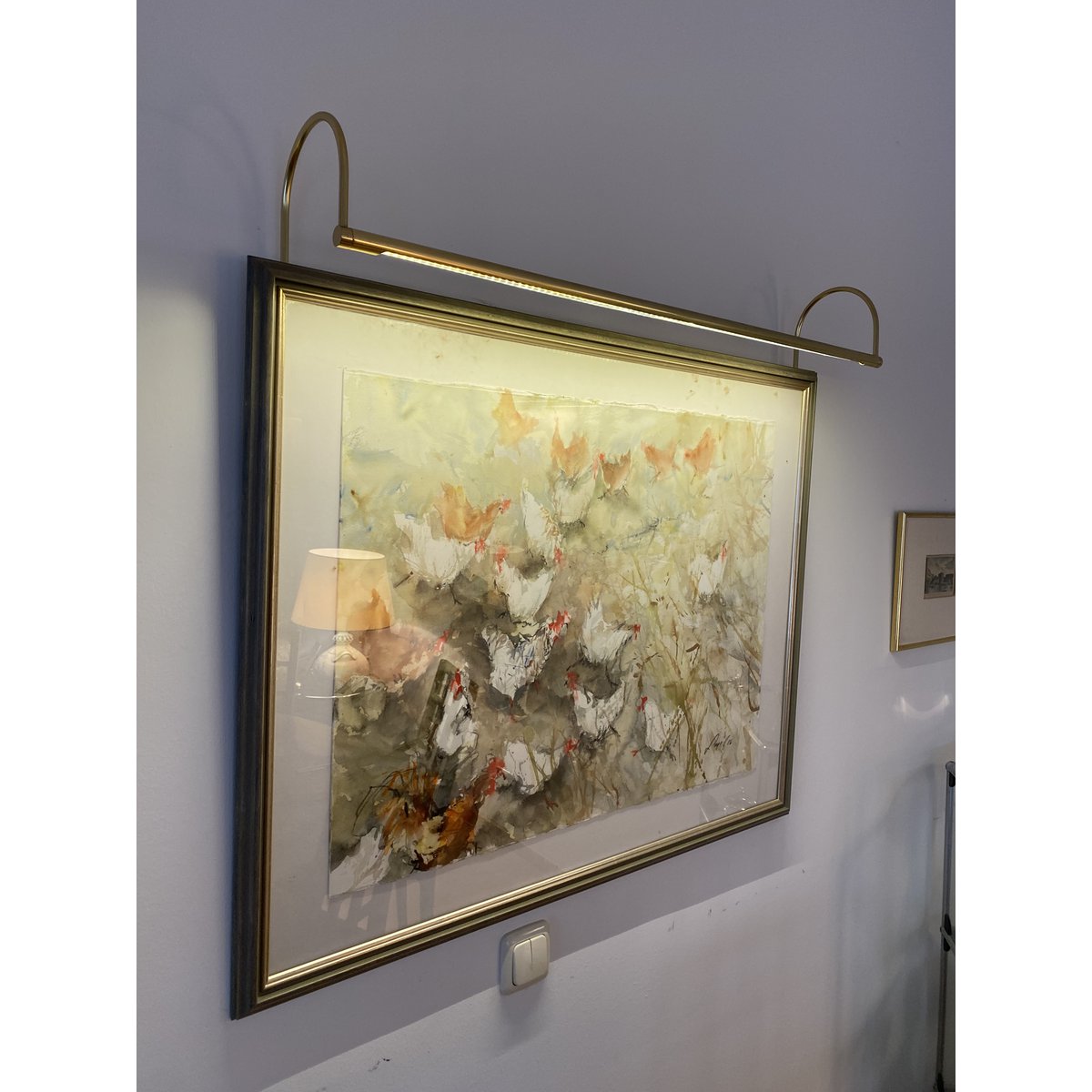 Clarus picture light LED made of brass / type 17 - 170 mm discharge / 2700 Kelvin / handmade in Germany
