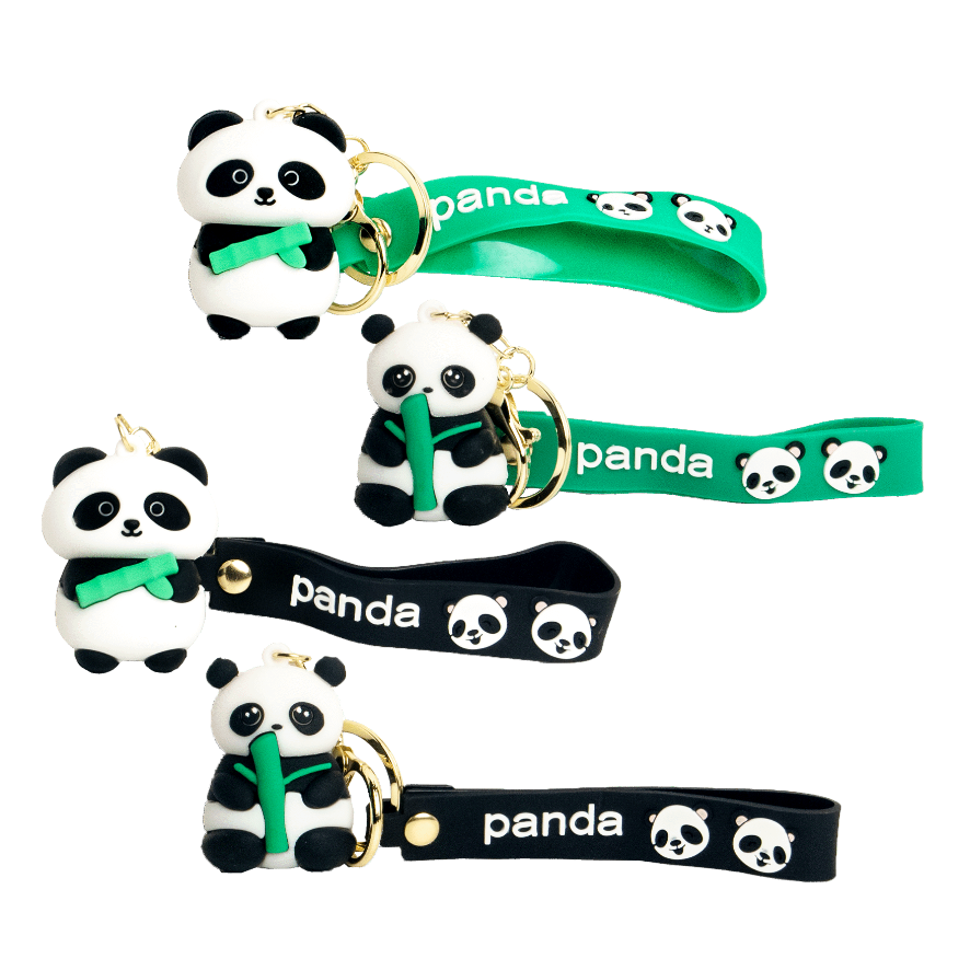 Edo Sleutelhanger Panda, 4.5x5cm, soft plastic, mix 12pcs