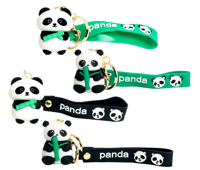 Edo Sleutelhanger Panda, 4.5x5cm, soft plastic, mix 12pcs