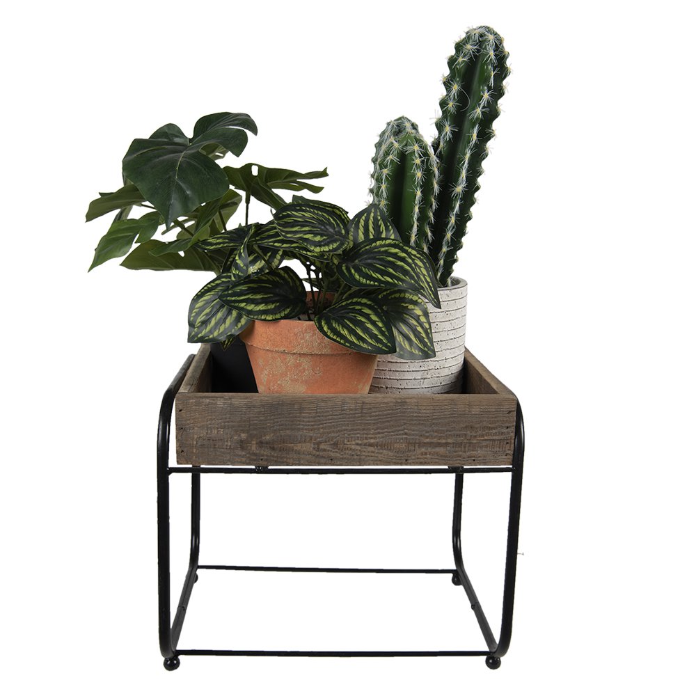 Plantentafeltje 32x26x27 cm Bruin Hout Plaintenstandaard