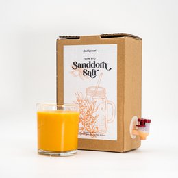Orange sea buckthorn juice, 1.5 liter bag in box, natural beverage packaging