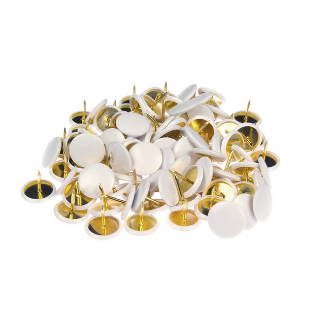 Thumbtacks Kangaro white hood 100 pieces in a box