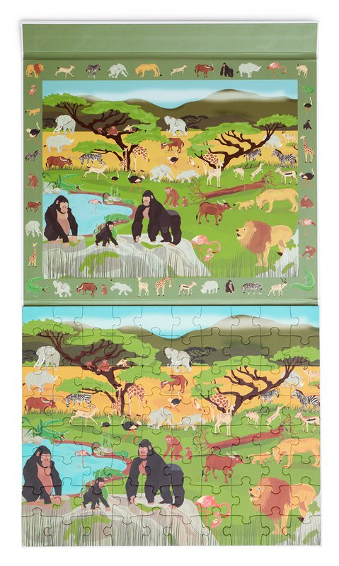 2 In 1 Magnetische Puzzel - Discovery Game - Savanne