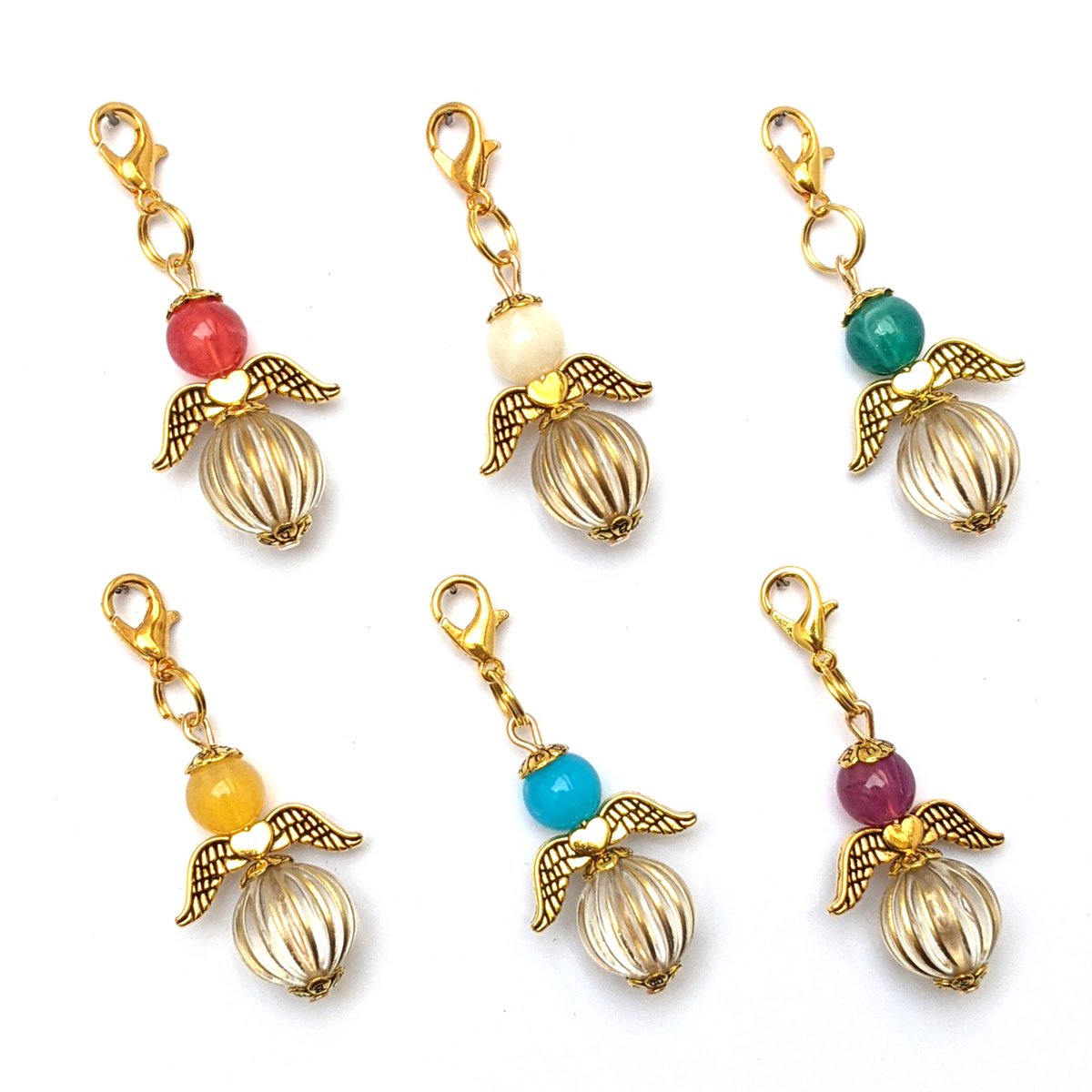 Schutzengel „Gesa“ Schlüsselanhänger, 6er-Set, goldfarben
