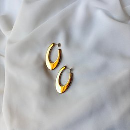 OVAL BLISS – Guld Oval Lobe Øreringe