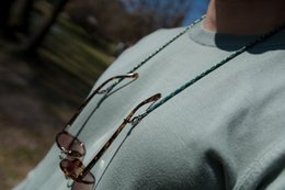 Wide handmade glasses strap EMERALD
