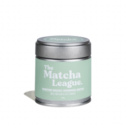  Ceremonial grade matcha powder in a 30g tin. Vibrant green color, smooth and creamy texture, with a delicate, sweet flavor.
