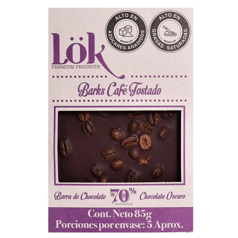 Dunkle Schokoladenbar mit Kaffeebohnen | 70% Kakao | 85G