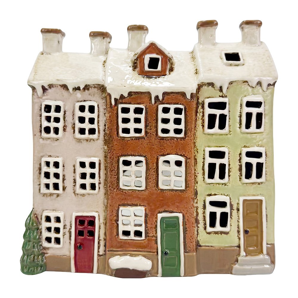 Tea Light Holder House Brown Ceramic Tea Light Holder