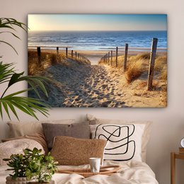 Canvas Maleri - Wall Decoration - Beach - Sea - The Holland - Dunes - Sun