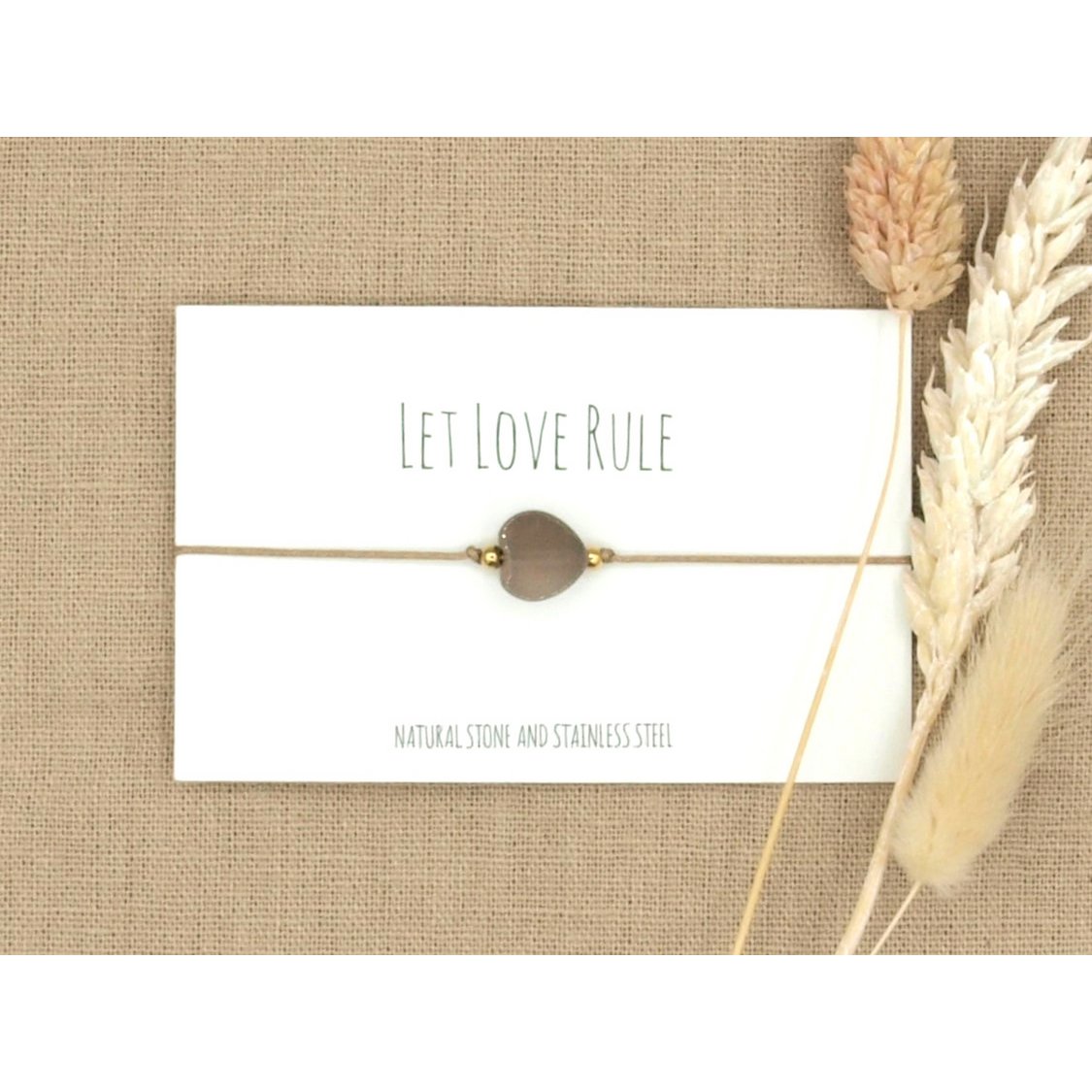 Armband love agaat goud,zilver RVS