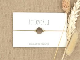 Armband love agaat goud,zilver RVS