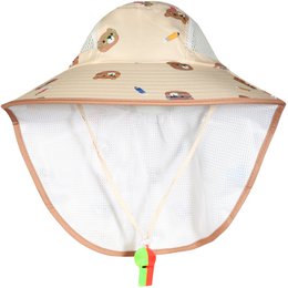 Zomerhoed, 52 cm + elastische band, nekbescherming, katoen, VE-4, beer