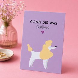 Funny postcard with saying – Treat yourself to something nice