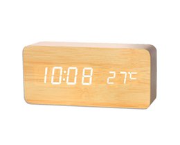 Despertador de madera grande Beige