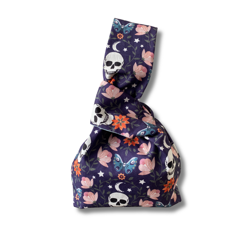 Steampunk Skulls & Butterflies Japanese Knot Bag