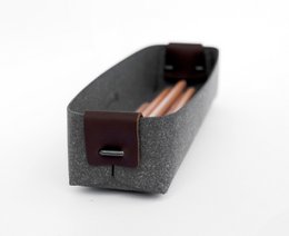 Portalápices de cuero reciclado