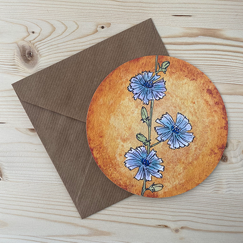 Set of 3 round flower cards
