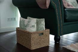 Counter, braided out of seagras - ideal as a shelf for storage