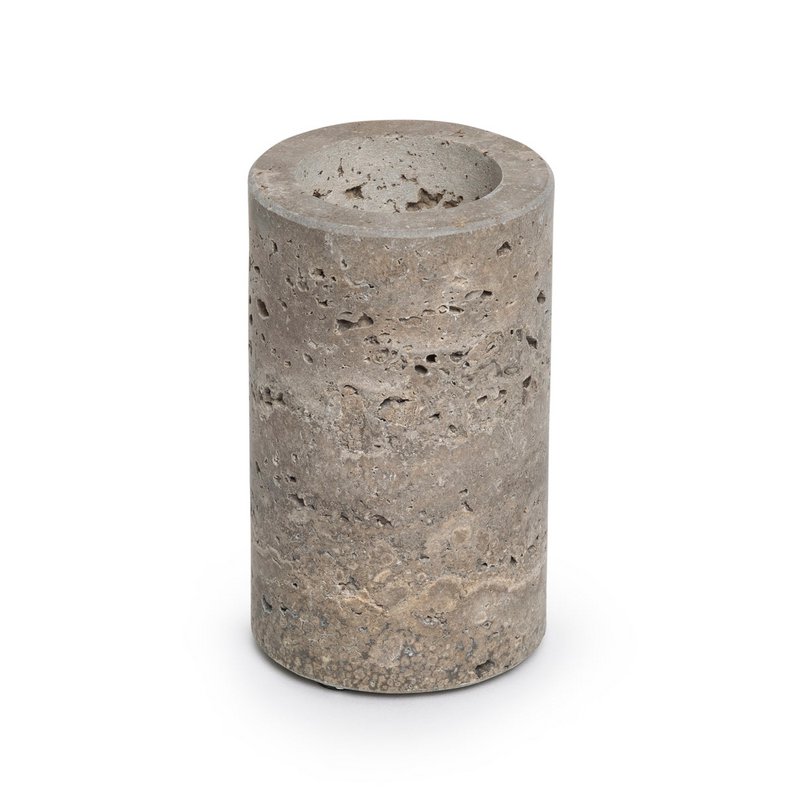 Titanium Travertine Tea Light Holder L Ø6X10CM