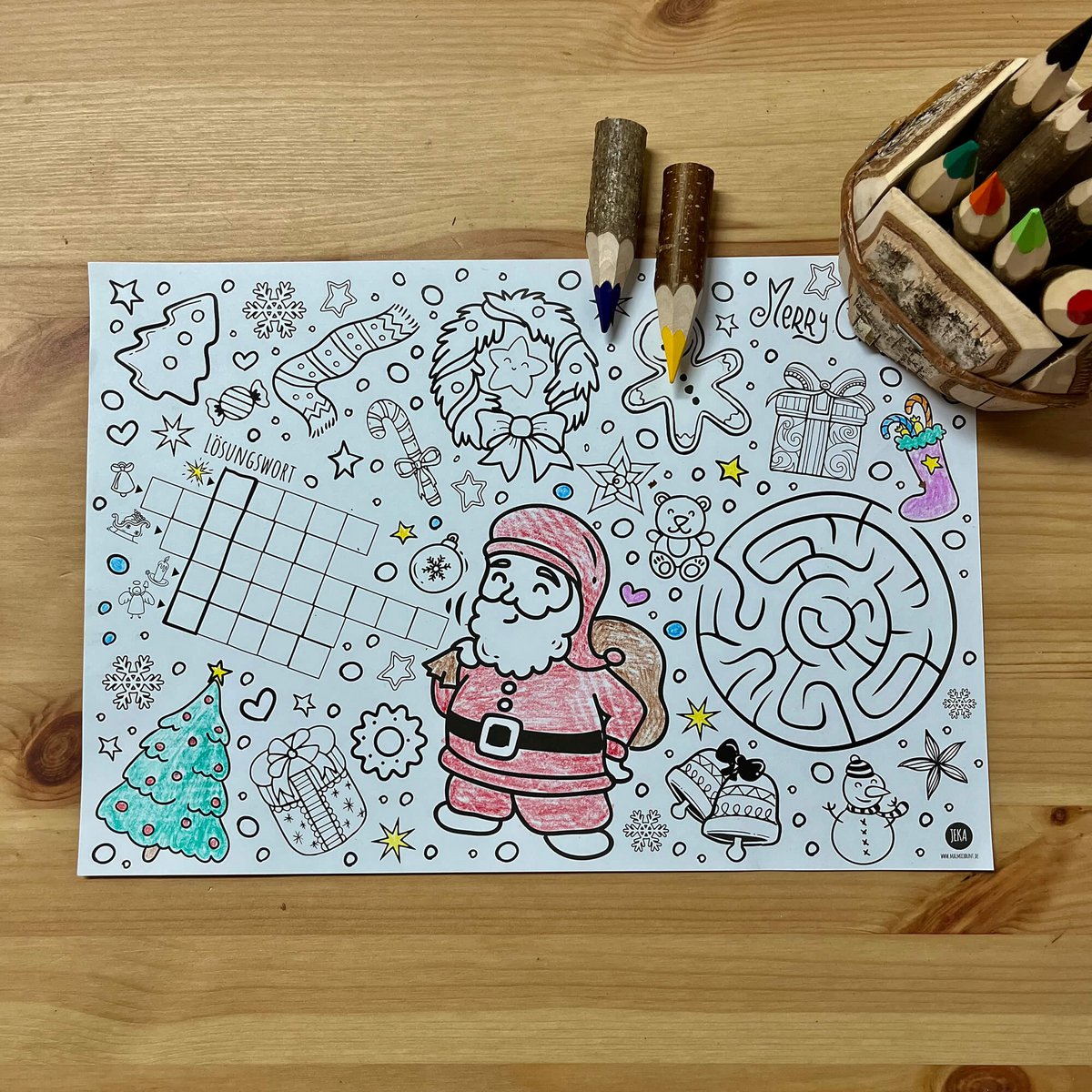 12 manteles individuales navideños para colorear