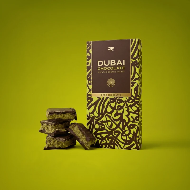 ZYN Dubai Chocolate – Pistazien- und Kunafa-Zartbitterschokolade 200 g