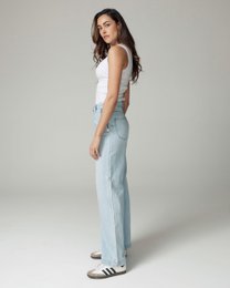 Bleached Blue Wide-Leg High-Rise Jeans | The Diba