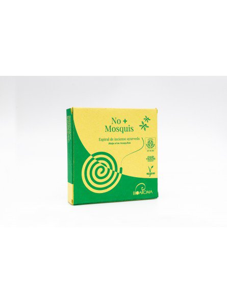 No+Mosquis BIOAROMA spiral. Ideel til udendørs. 10 spiraler af cirka 7 timer. ICEA certifikat. Ayurveda. Fair Trade. Nul spild. kopi