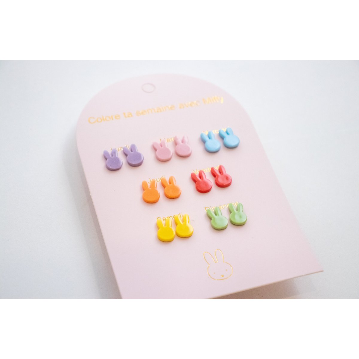 Set of 7 pairs of Miffy without nickel earrings