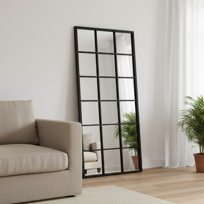 Large Standing Mirror 80x180 cm Frame Black Steel - Mirror Large