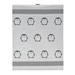 Kitchen Towel Pinguin Grey Cotton