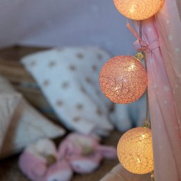 Princess Remote Control USB LED cotton ball light garland