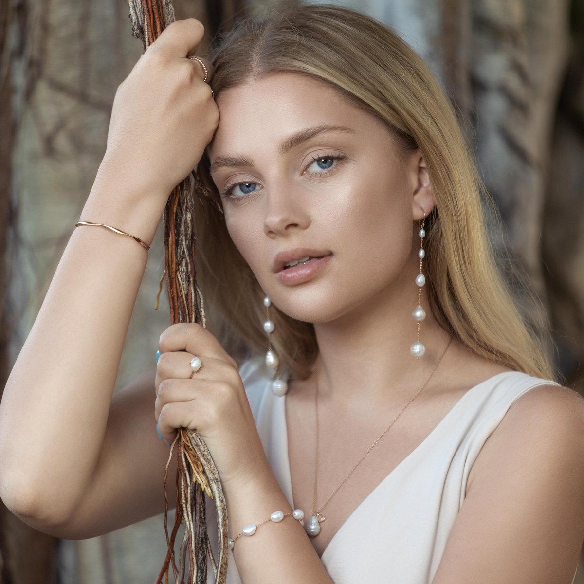 Pendientes Perlas Barrocas, oro amarillo de 14 quilates