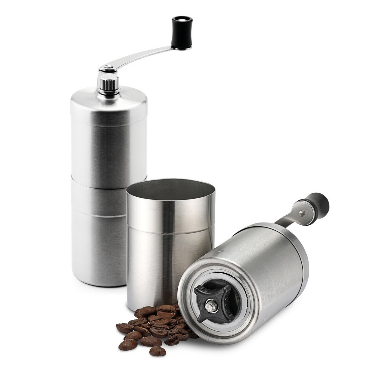 Compact coffee grinder with ceramic grinder