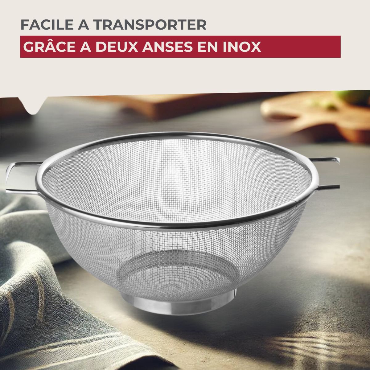 Set van 2 roestvrijstalen vergieten 20 cm en 26 cm Fackelmann