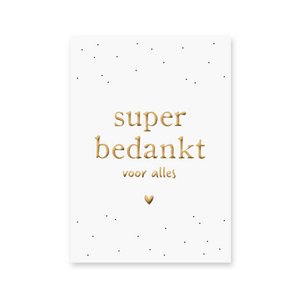 Kaart Super bedankt | Goudfolie