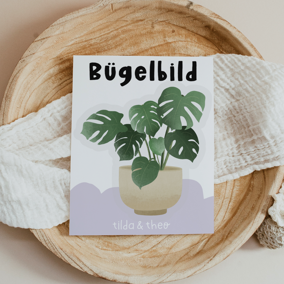 Iron-on picture plant monstera patch houseplant - gift shirt decorate potted plant
